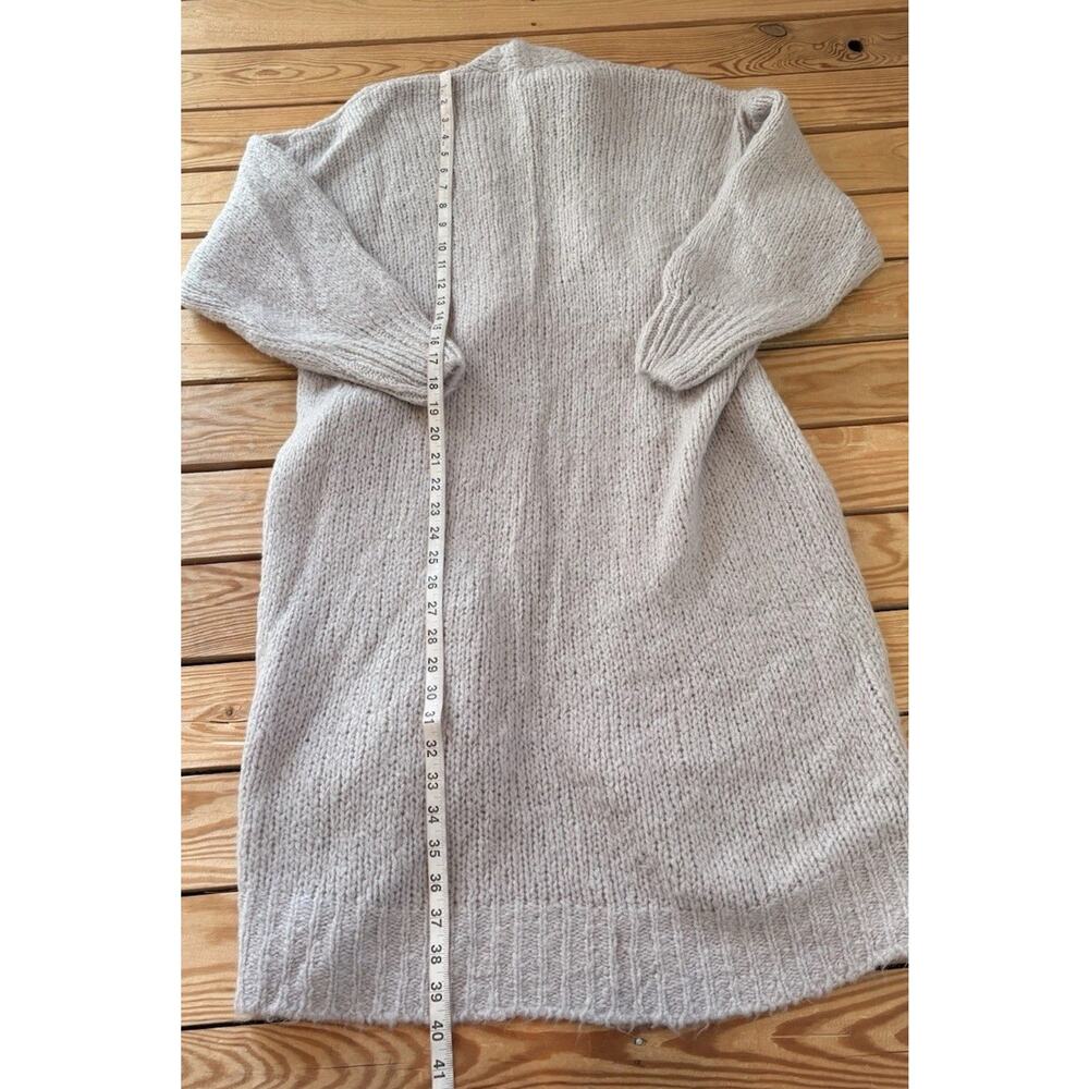 Lea & Luc NWT $179 Women’s Long Pocket Cardigan mohair Sweater Size 1 Beige Ap - Picture 7 of 9